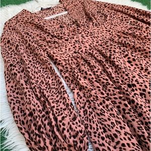 PrettyLittleThing Pink Leopard Dress